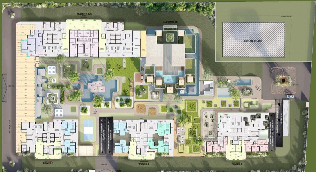 Luxury high-rise facade at dusk